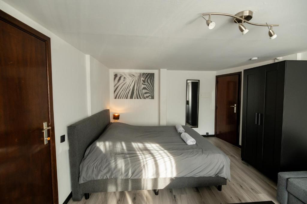 1 dormitorio con 1 cama en una habitación en Le Studio by La Reine City Center, en Spa