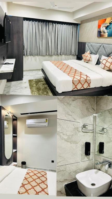 Postel nebo postele na pokoji v ubytování Hotel Marigold Naroda