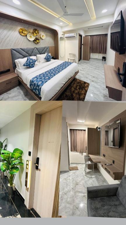 Postel nebo postele na pokoji v ubytování Hotel Marigold Naroda