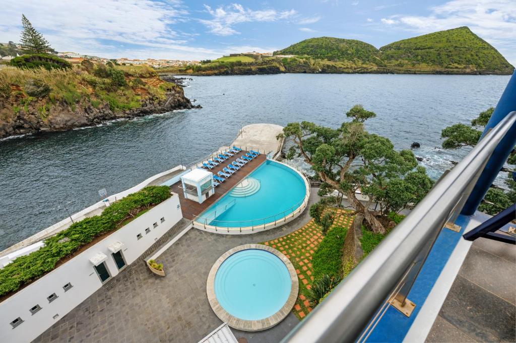 an aerial view of the water on a cruise ship at Hotel Do Caracol in Angra do Heroísmo