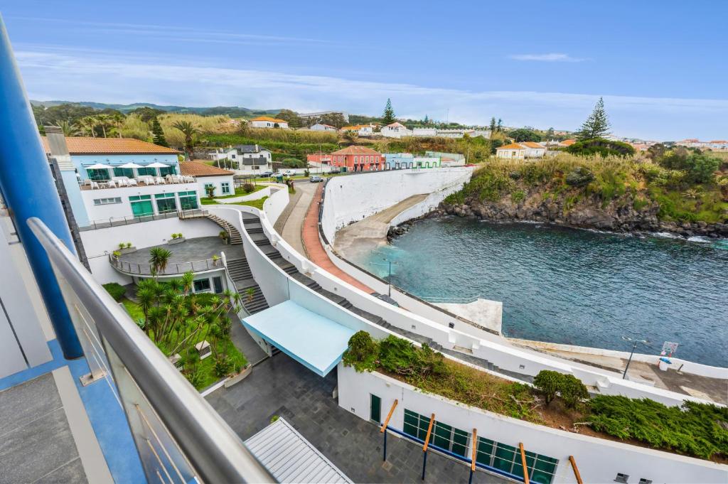 arial view of a river from a building at Hotel Do Caracol in Angra do Heroísmo