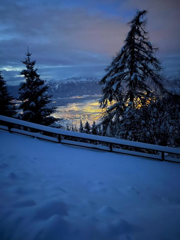 トレフェンにあるGerlitzen, Gerlitzen Alpe, Residenz Kanzelhöhe, Ossiacher Seeの雪山の木々の景色