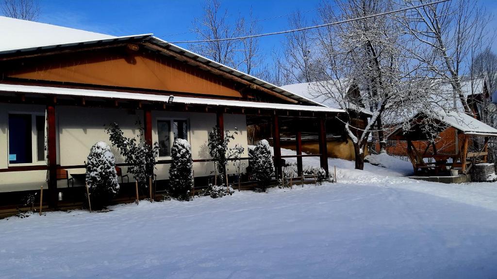 ポドボホツにあるDacha PODOBOVETS 127の雪の家