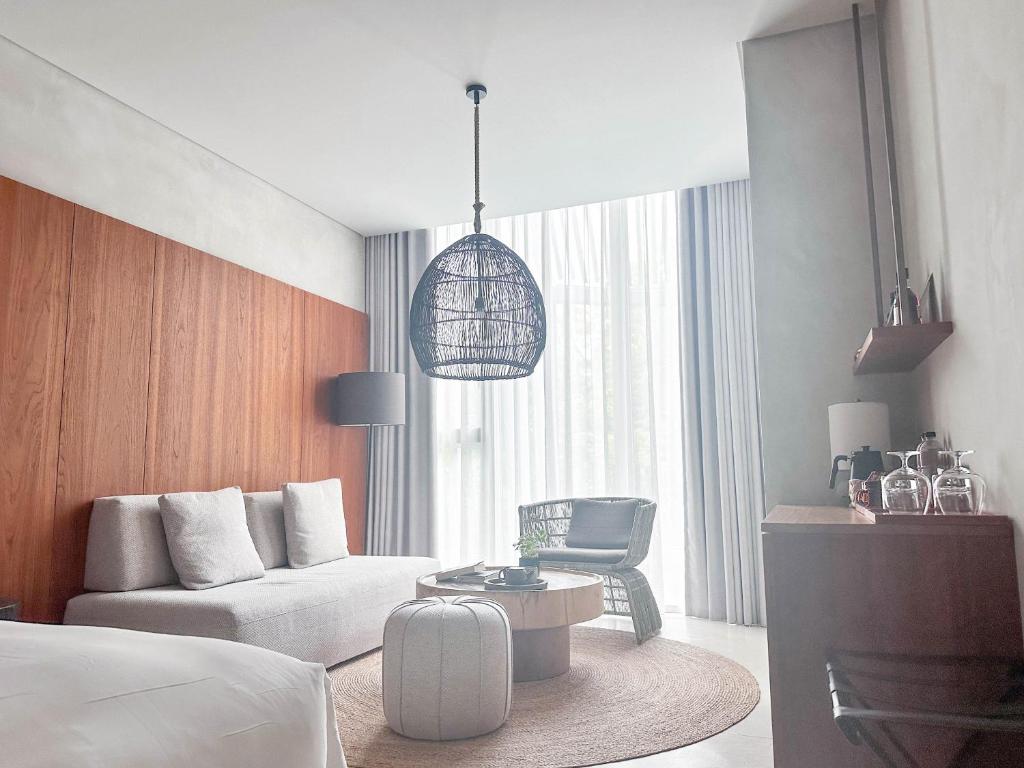 Postel nebo postele na pokoji v ubytování 了了礁溪 Vivir Jiaoxi Hotel