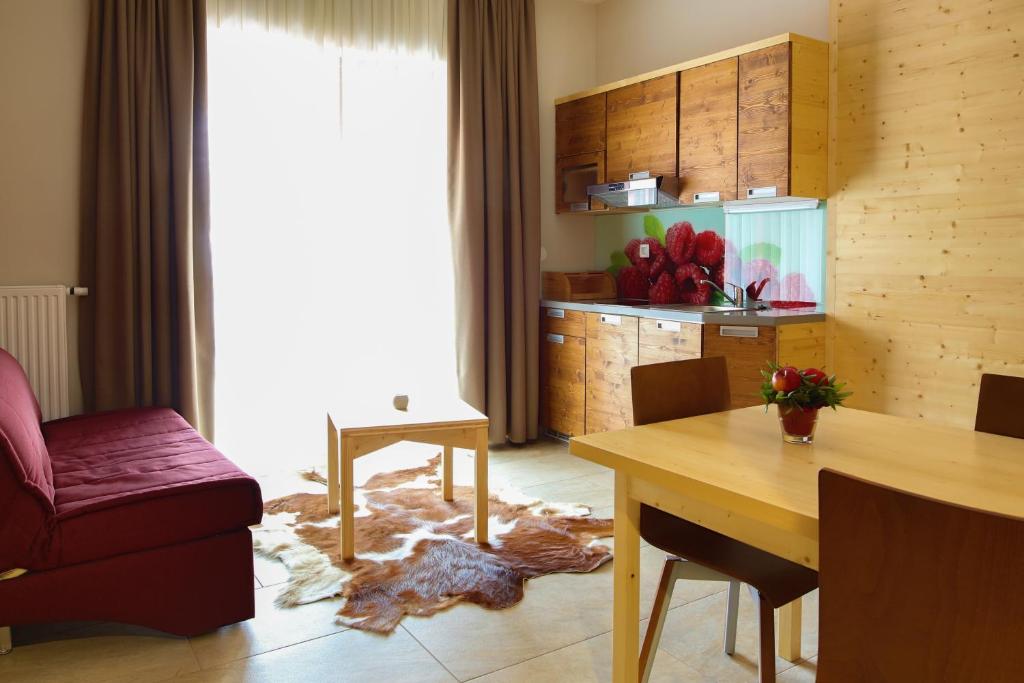 Kuchyň nebo kuchyňský kout v ubytování Hotel Natura