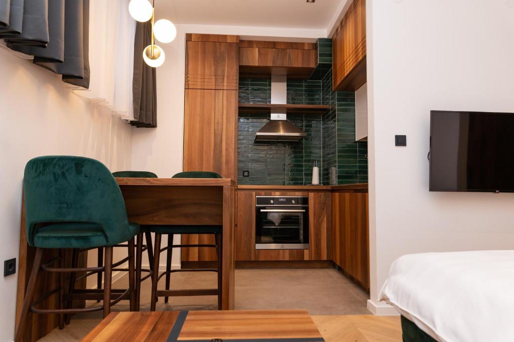 Kuchyň nebo kuchyňský kout v ubytování Aparthotel Poljice