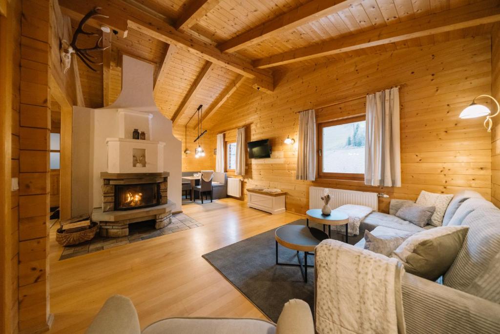 Posezení v ubytování Steinnock Chalet