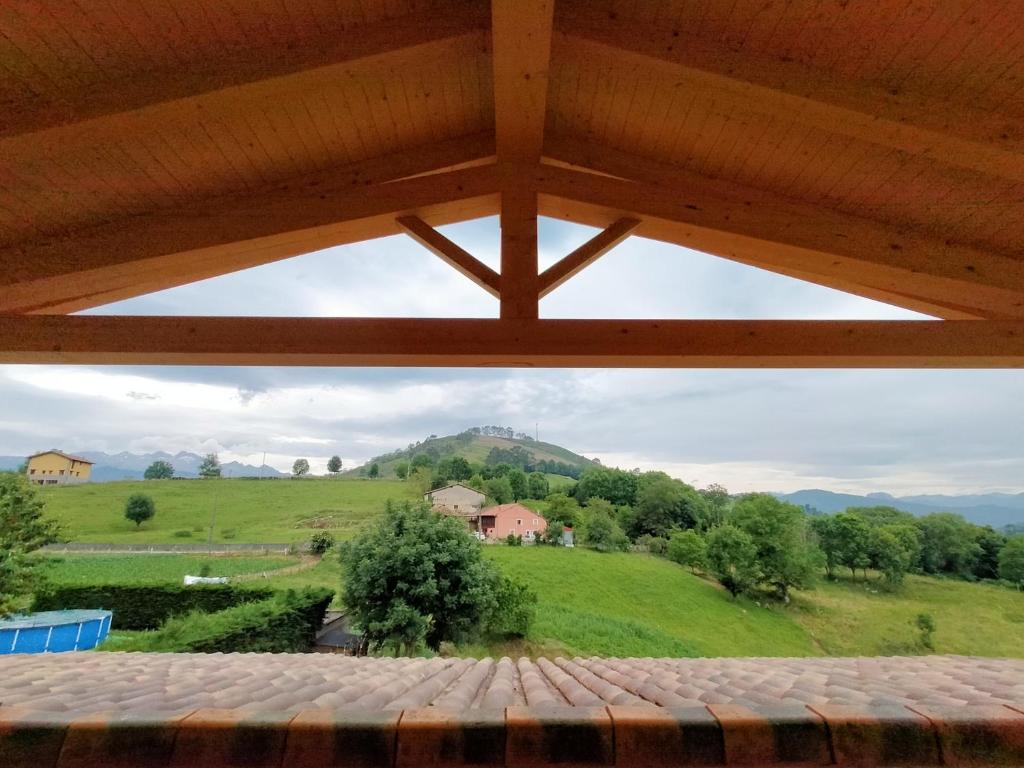 a view from the window of a farm house at PicuAstur in Cangas de Onís