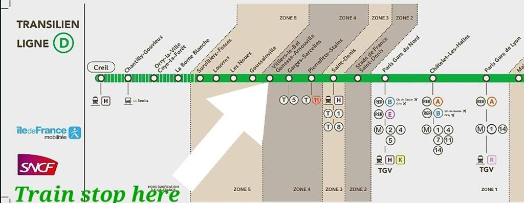 ヴィリエ・ル・ベルにあるModerne et charmant T2の電車停留所在庫図