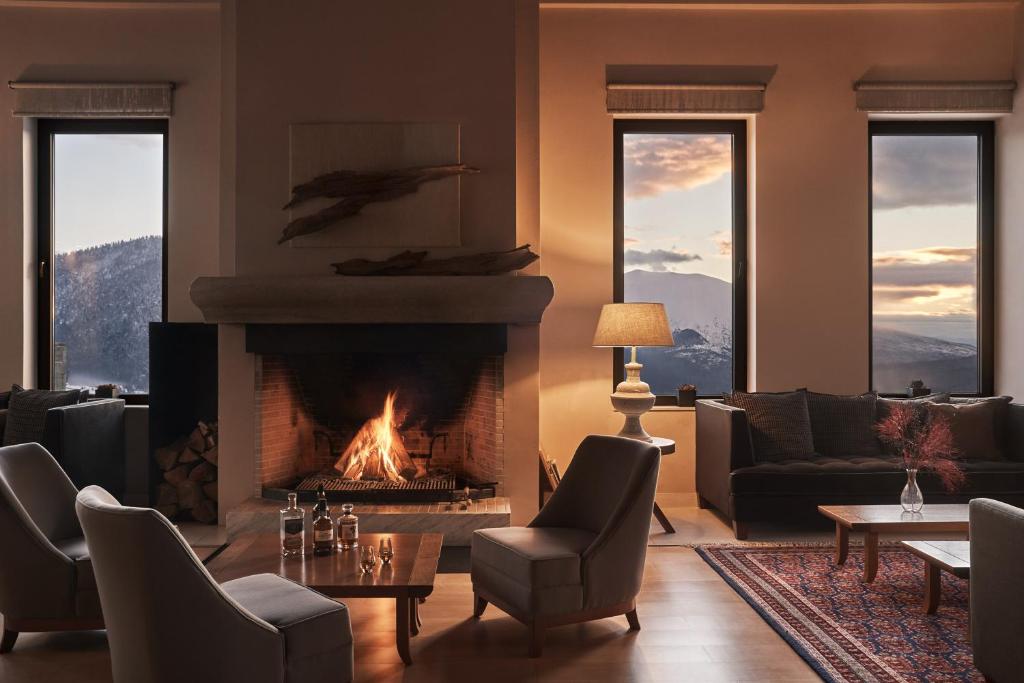 Posezení v ubytování Grand Forest Metsovo - Leading Hotels of the World