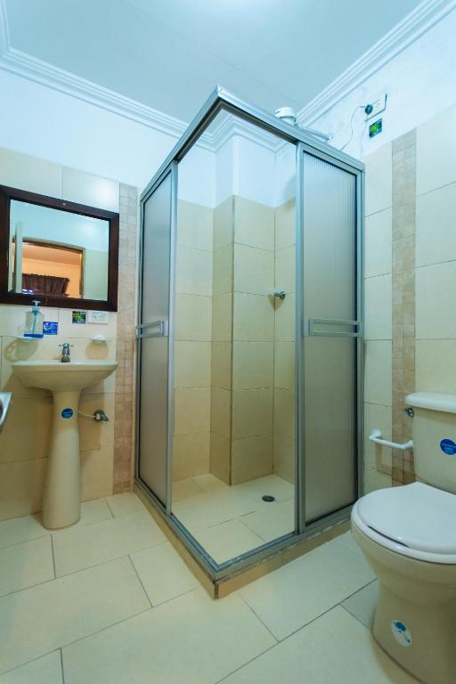 Koupelna v ubytování Hotel Real Guatapé