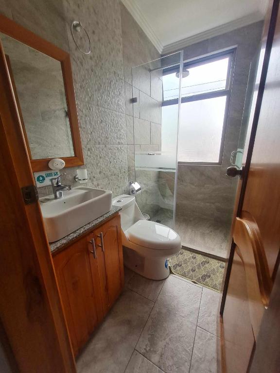 Koupelna v ubytování Hostal Morlaquita
