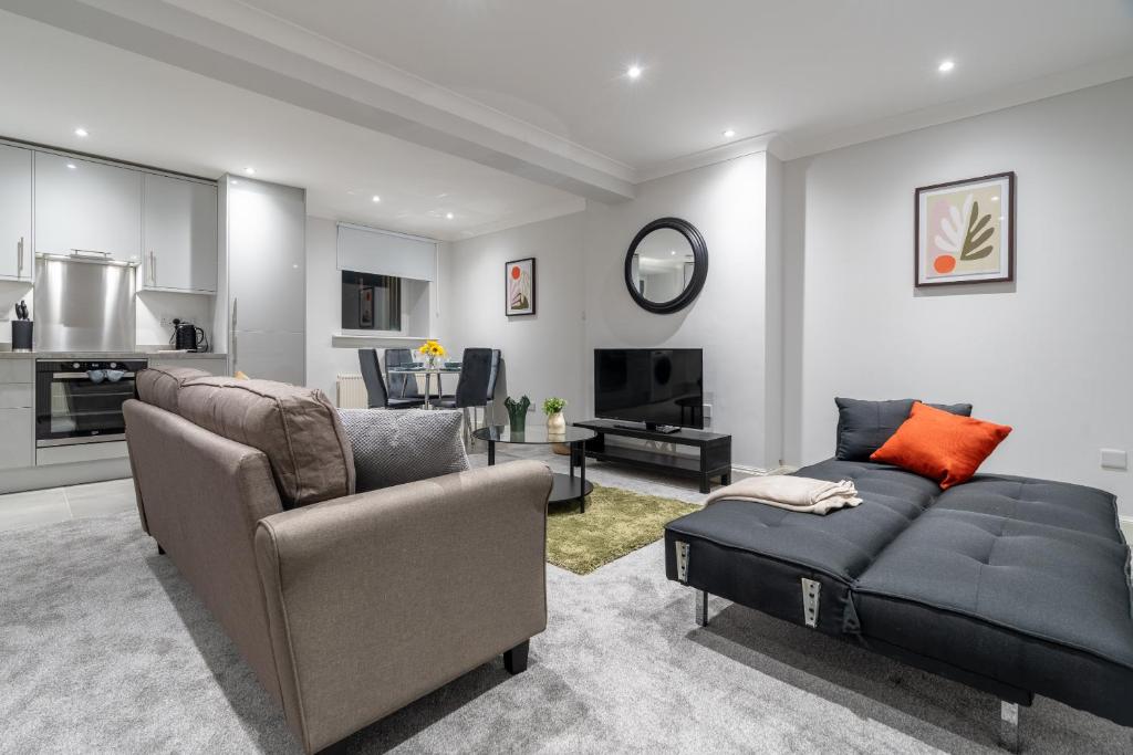 Ruang duduk di Bell Apartment
