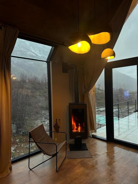 Posezení v ubytování North Alpine Villas