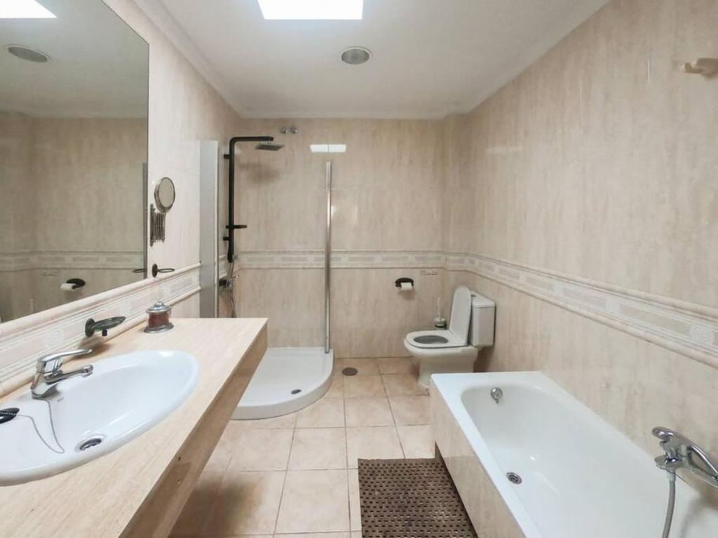 A bathroom at Holiday Villa Vergel with Huge Private Pool, Jacuzzi, Sauna & BBQ by Amazzzing Travel