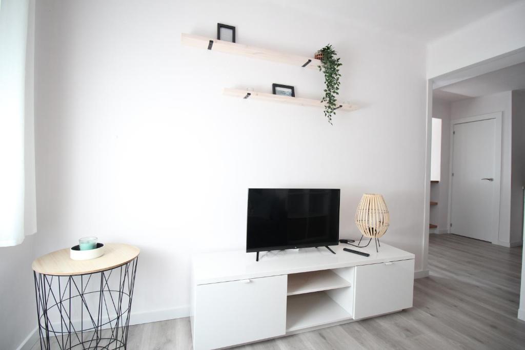 A television and/or entertainment centre at Cómodo piso en el Pirineo Aragonés