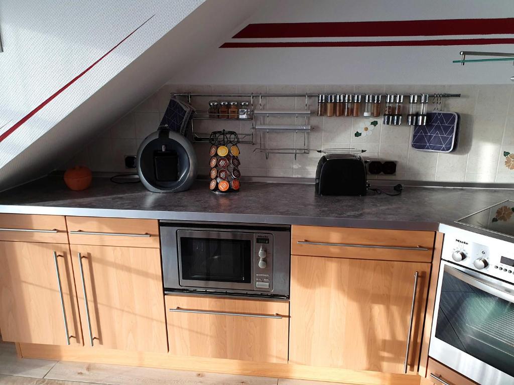 Kuchyň nebo kuchyňský kout v ubytování Ferienhaus Döring