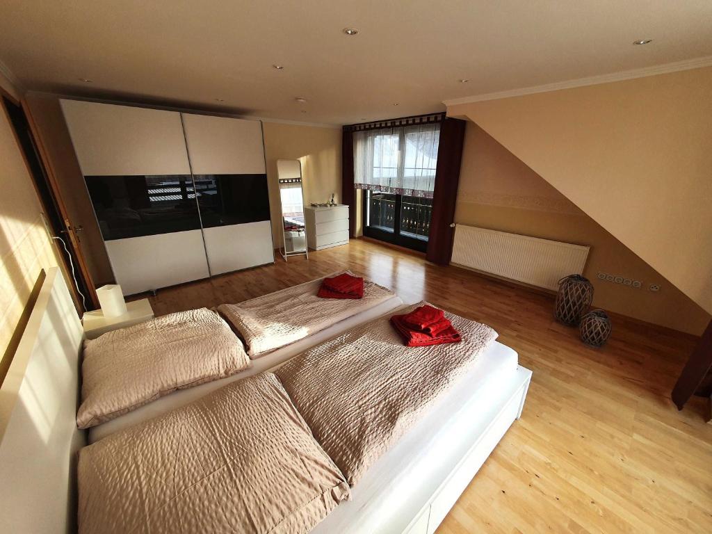 Postel nebo postele na pokoji v ubytování Ferienhaus Döring