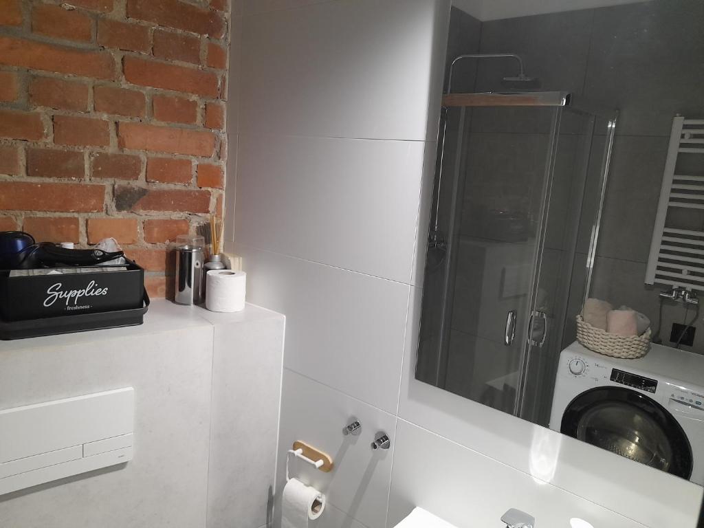 Kúpeľňa v ubytovaní Studio Loft apartament 5 min od Starego Rynku, Poznań NETFLIX