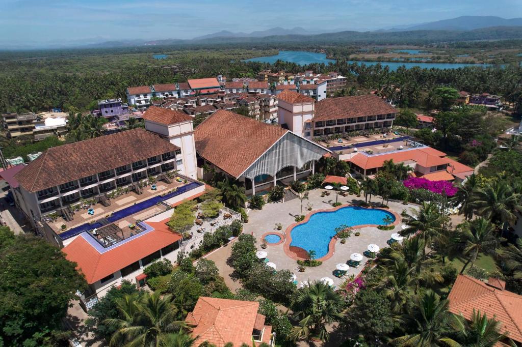 an aerial view of a resort with a swimming pool at Radisson Blu Resort, Goa in Cavelossim