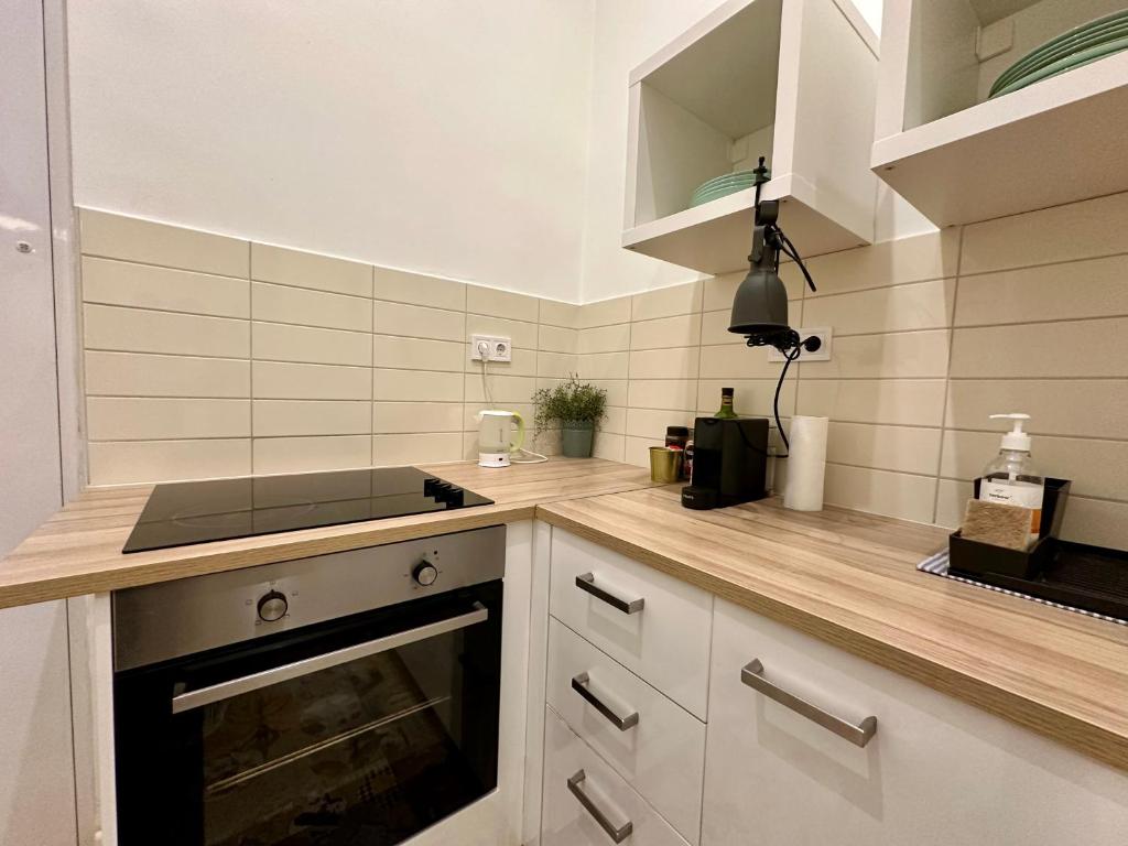 Kuchyňa alebo kuchynka v ubytovaní Cozy studio flat in the heart of Budapest