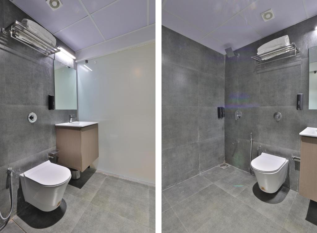 Koupelna v ubytování Hotel Shivashish