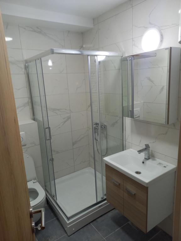 Koupelna v ubytování Apartman Zeleni vrhovi