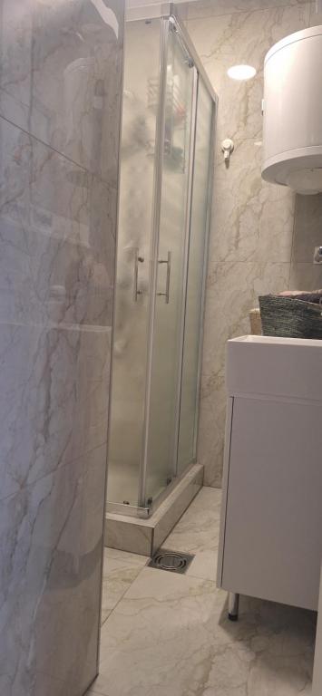 Koupelna v ubytování Apartman u Zemunu