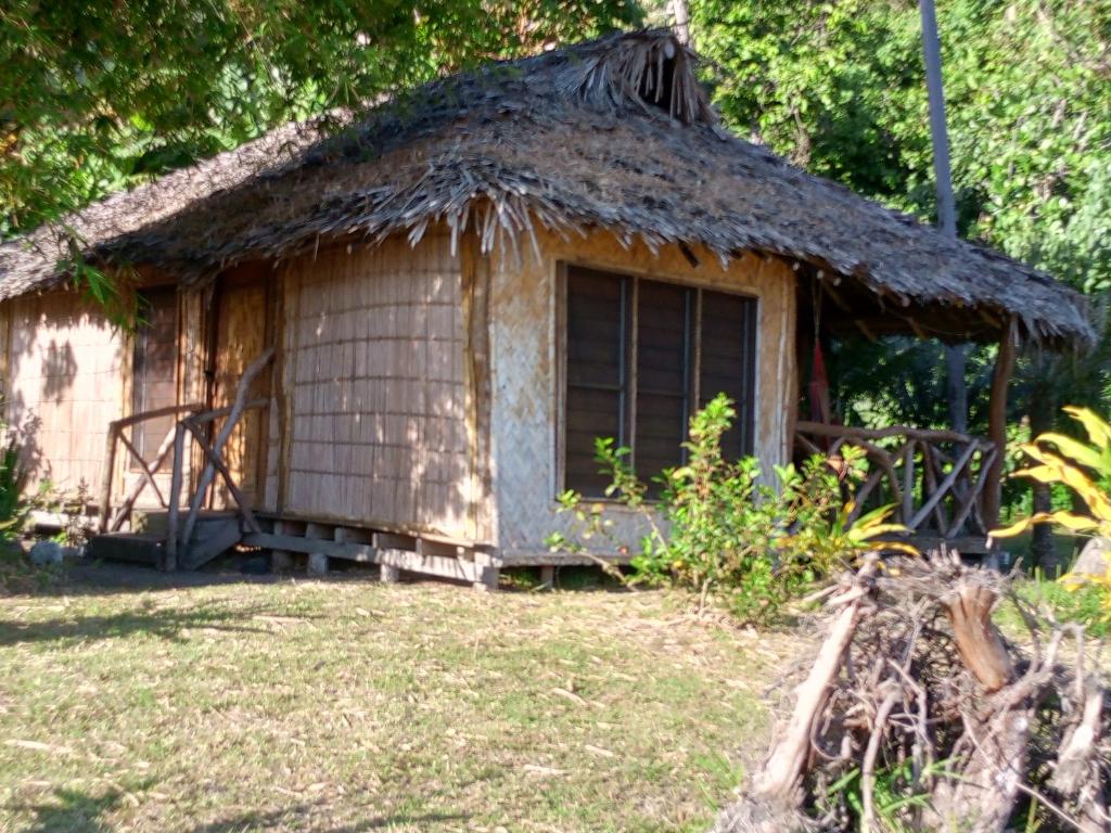 a small hut with a thatched roof at Tanna friendly bungalow in Lénakel
