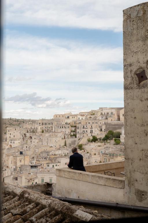 Nespecifikovaný výhled na destinaci Matera nebo výhled na město při pohledu z hotelu
