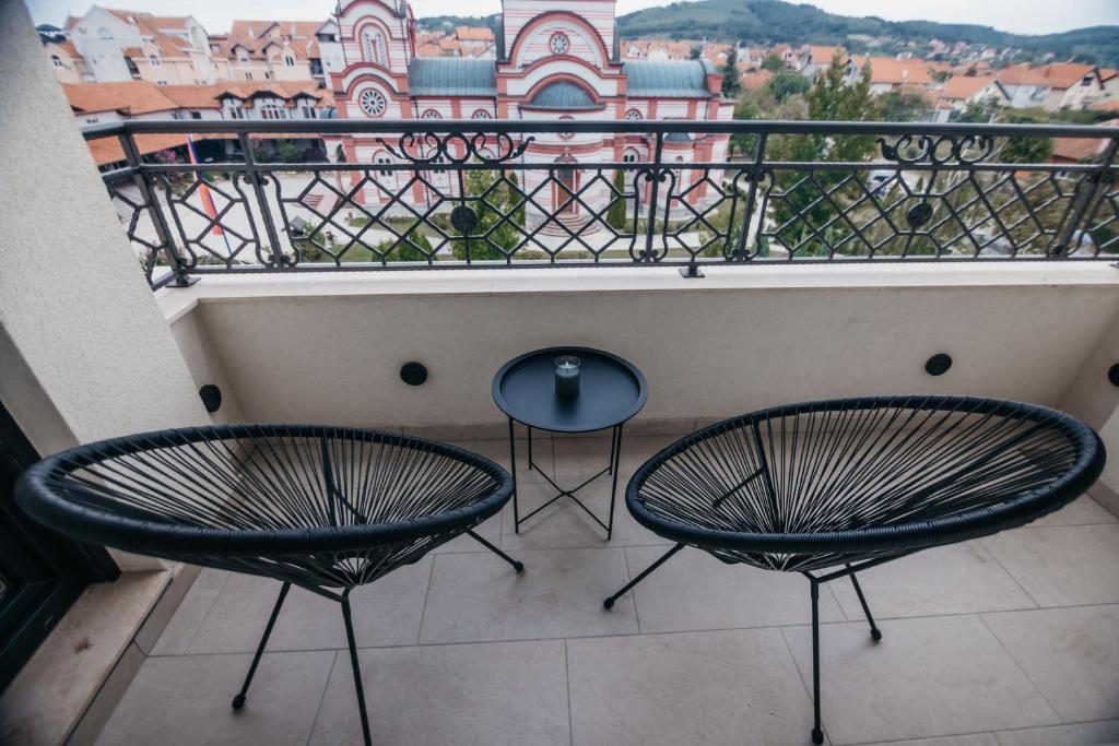 Balkón nebo terasa v ubytování Apartman 37 Aranđelovac