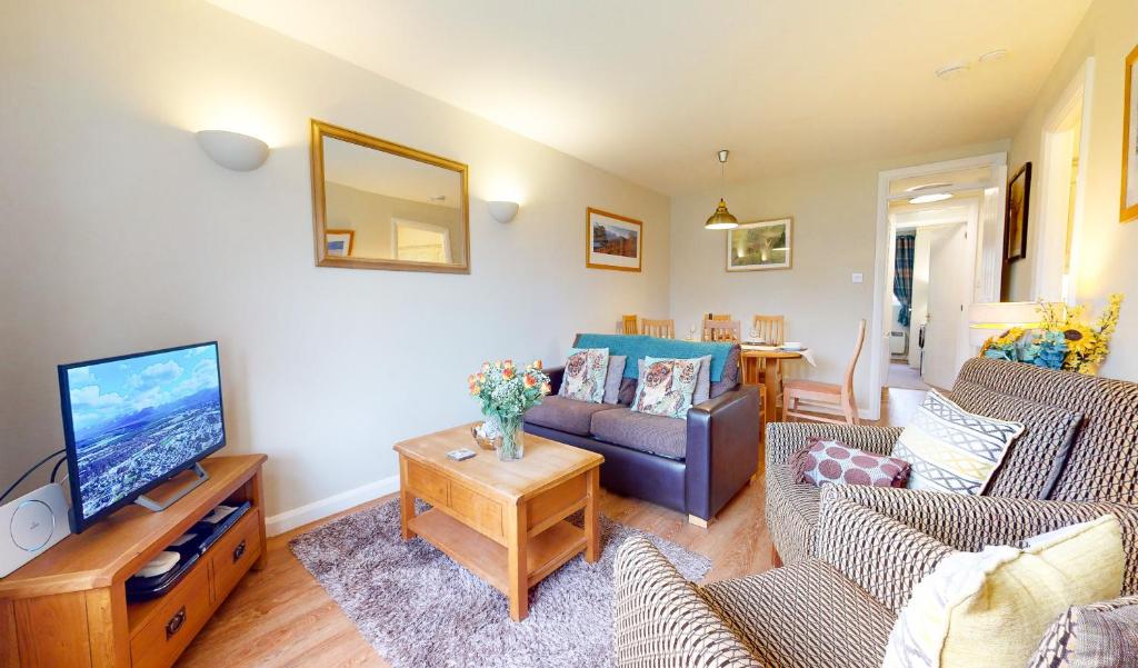 TV a/nebo společenská místnost v ubytování Pine Marten Cottage - Aviemore