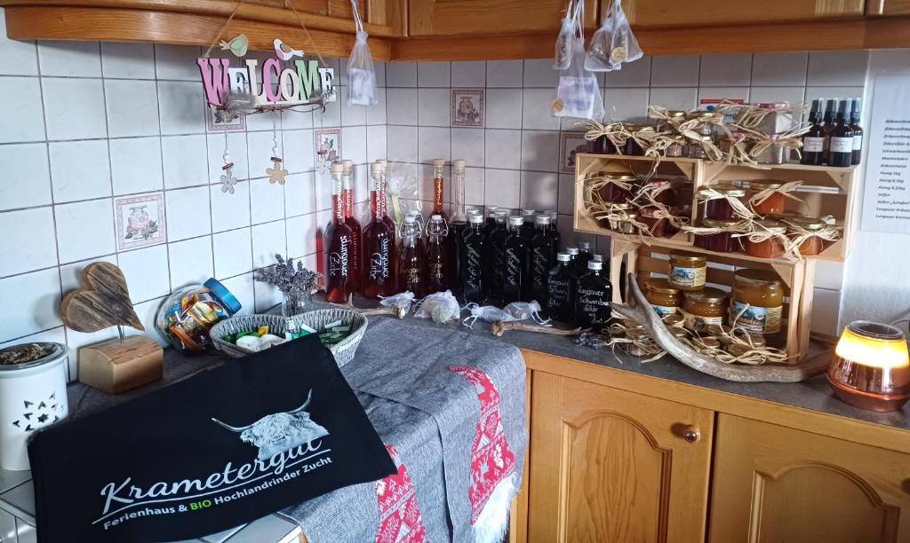Kuchyň nebo kuchyňský kout v ubytování Ferienhaus Krametergut