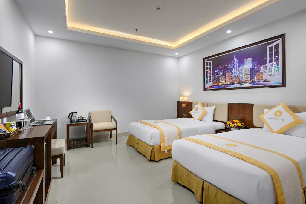 TV a/nebo společenská místnost v ubytování Merry Hotel