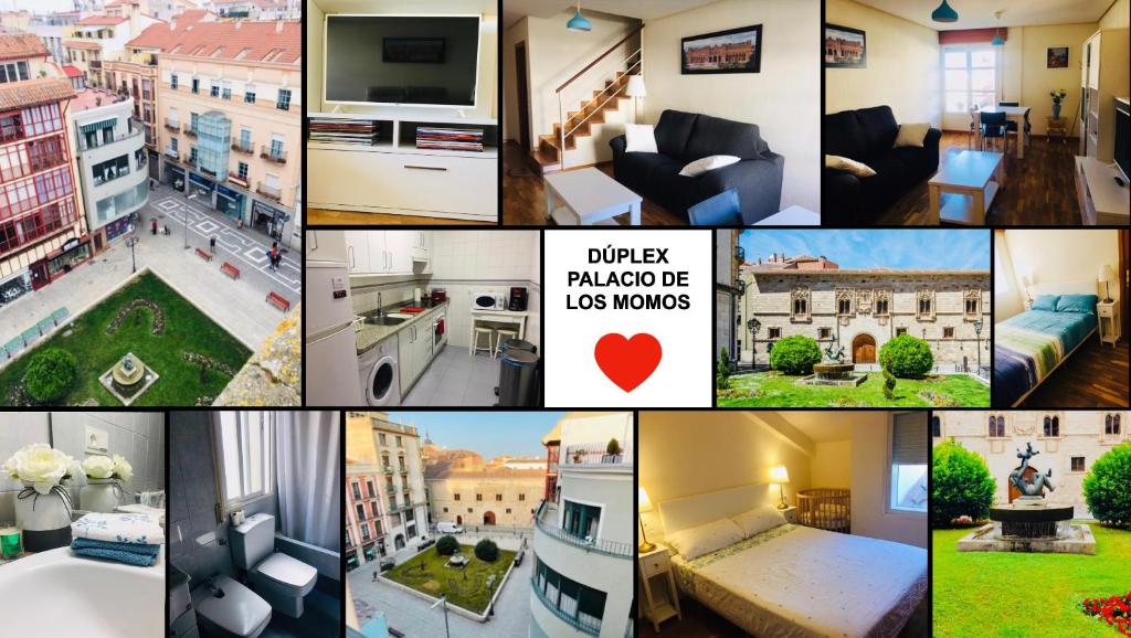 un collage de fotos de una ciudad con edificios en Dúplex Palacio de los Momos, en Zamora