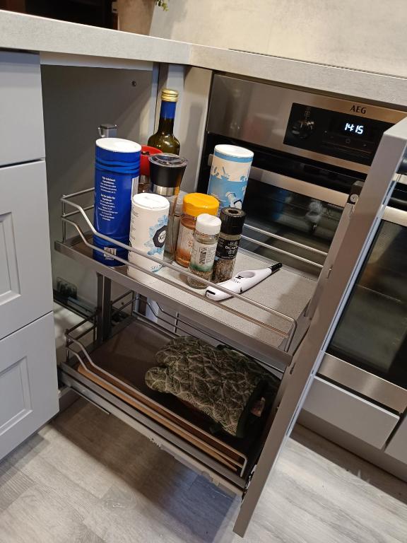 Kuchyň nebo kuchyňský kout v ubytování Chalet HEUREux