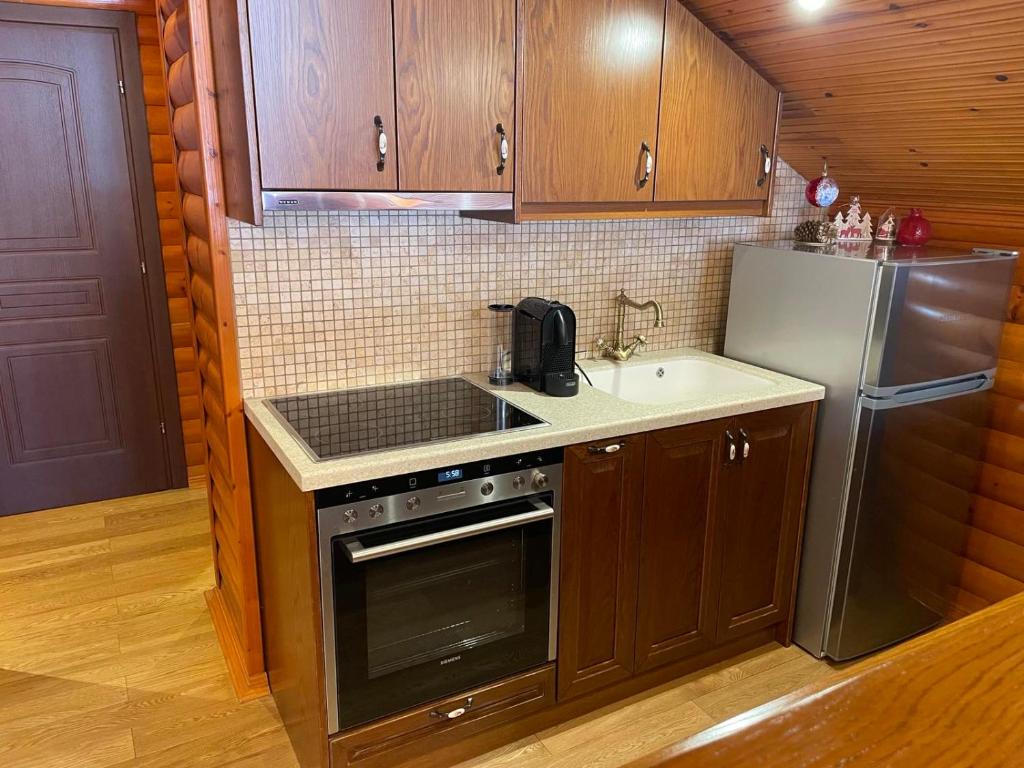 Kuchyň nebo kuchyňský kout v ubytování SOFIA APARTMENTS