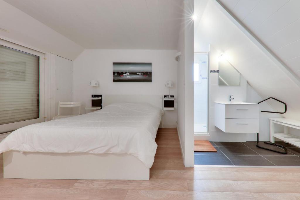 Un ou plusieurs lits dans un hébergement de l&#39;établissement Vue imprenable sur la Baie de Quiberon