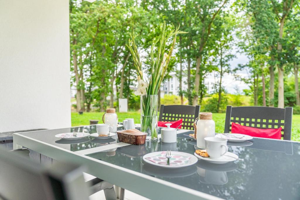 Zahrada ubytování Terrassenwohnung "TraumHAFFt" - Haffresidenz