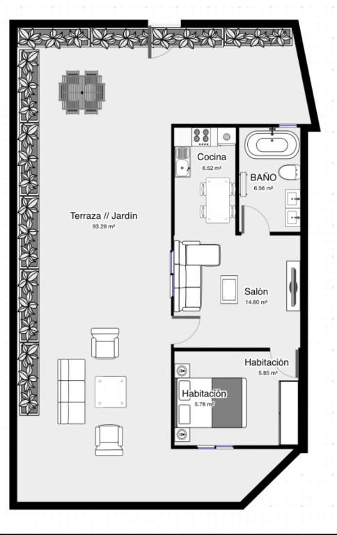Plán poschodí v ubytovaní Luxury Loft Malaga Torremolinos Sol