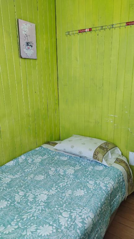 Voodi või voodid majutusasutuse HOSTAL VALDIVIA toas