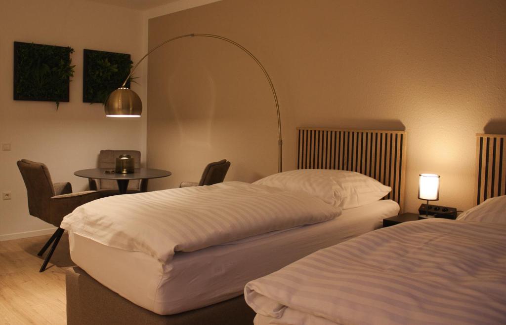 Katil atau katil-katil dalam bilik di Modern & Comfortable Business Apartment Stuttgart - WLAN, 4K TV, Küche, Waschmaschine, Balkon