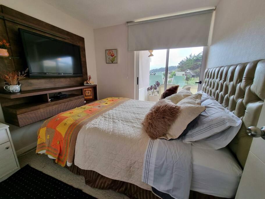 Postel nebo postele na pokoji v ubytování Deptomar307 Condominio Miramar El Tabito