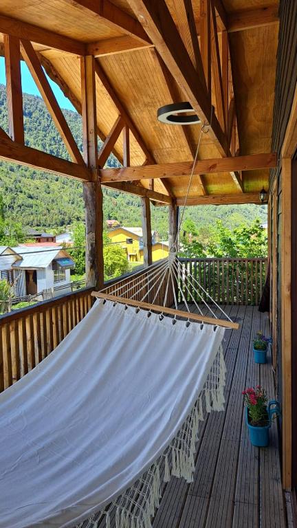 Uma varanda ou terraço em Cabanas Senderos Puyuhuapi