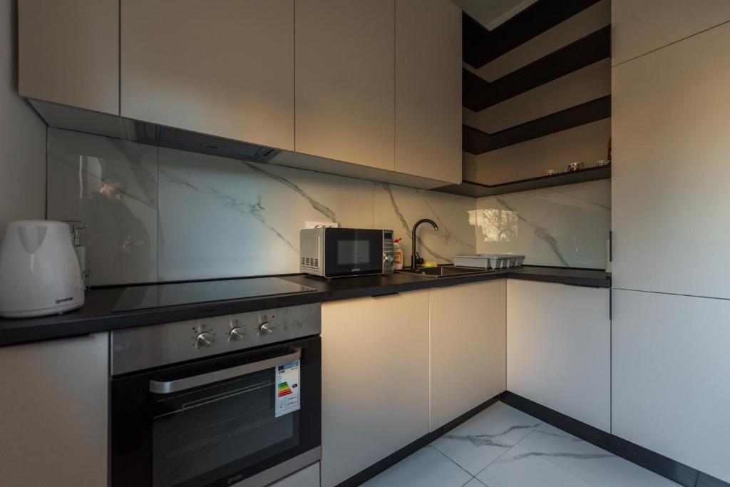 Kuchyň nebo kuchyňský kout v ubytování Sarajevo Central Elegance Apartments