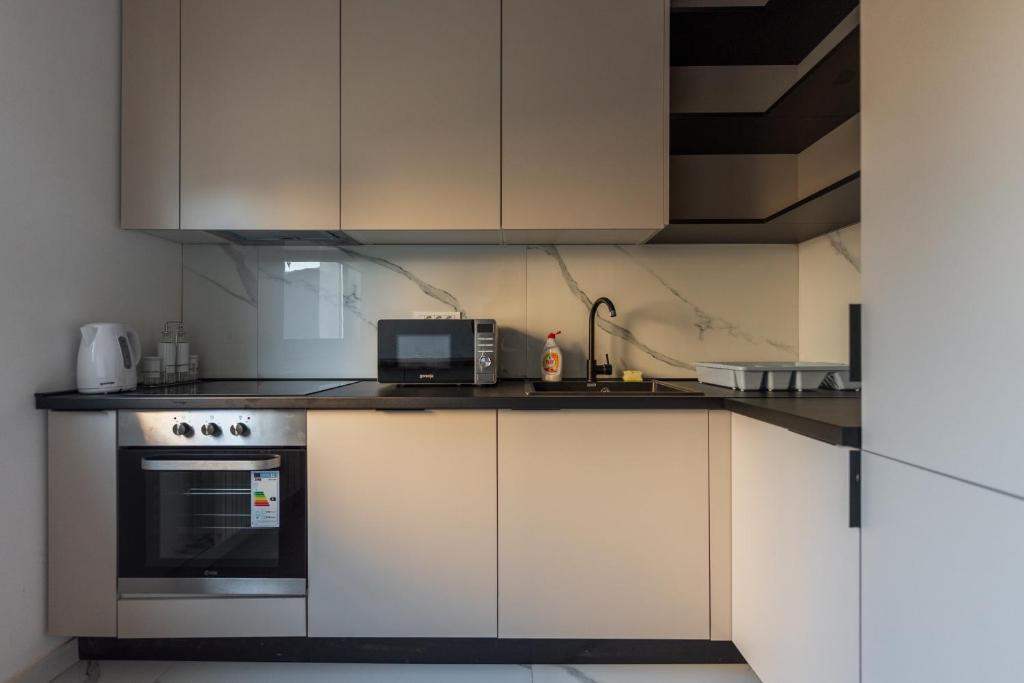 Kuchyň nebo kuchyňský kout v ubytování Sarajevo Central Elegance Apartments