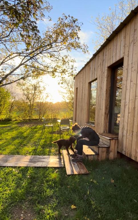 Zahrada ubytování Les cabanes de Julie