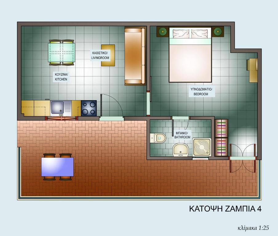 Plán poschodí v ubytovaní Zambia Apartments