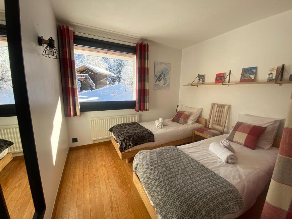 Postel nebo postele na pokoji v ubytování Chambres d'hôtes - B&B - Chalet Mountain Vibes