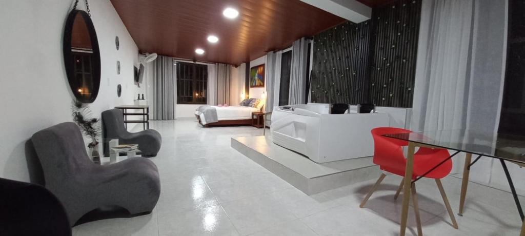Posezení v ubytování Hotel la casona de Wiky
